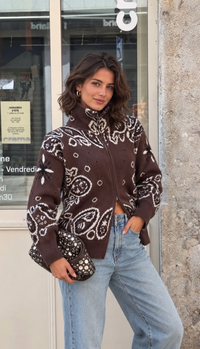 Paisley Zip Cardigan
