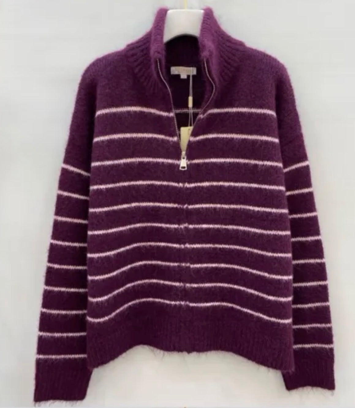 Streifenpullover „Livia“ mit Zipper