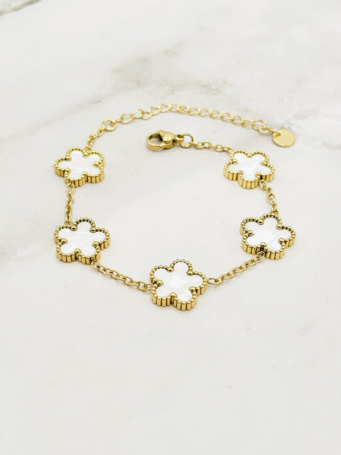ARMBAND "BLOSSOM CHIC" WEIß UND ROSA - Anmolino