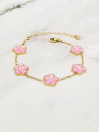 ARMBAND "BLOSSOM CHIC" WEIß UND ROSA - Anmolino