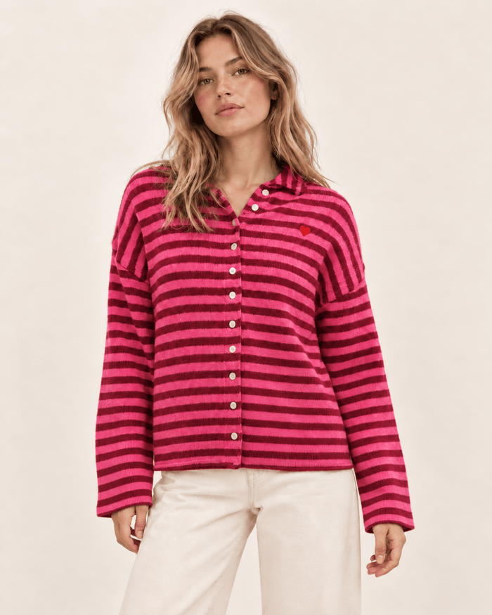 Cardigan „Amour“ mit Herzdetail - Anmolino