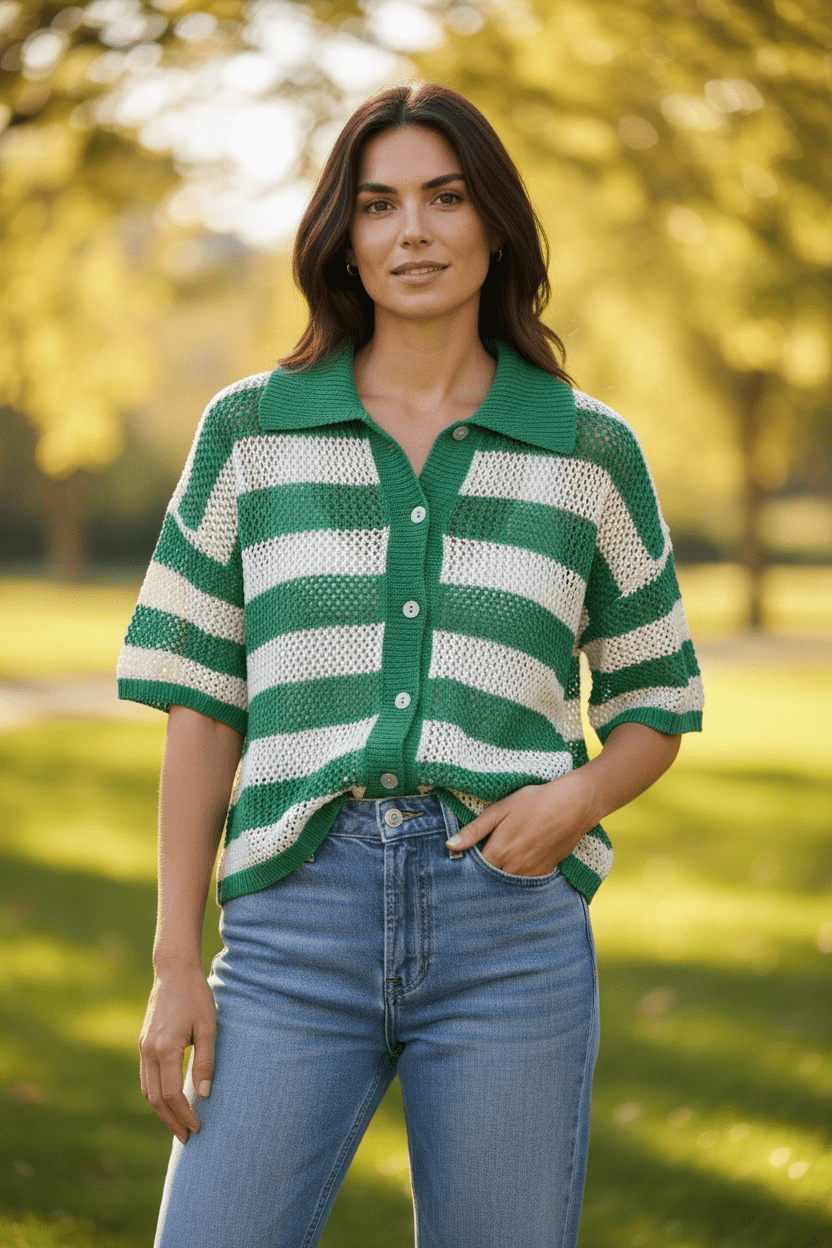 Cotton Stripe Polo - Anmolino