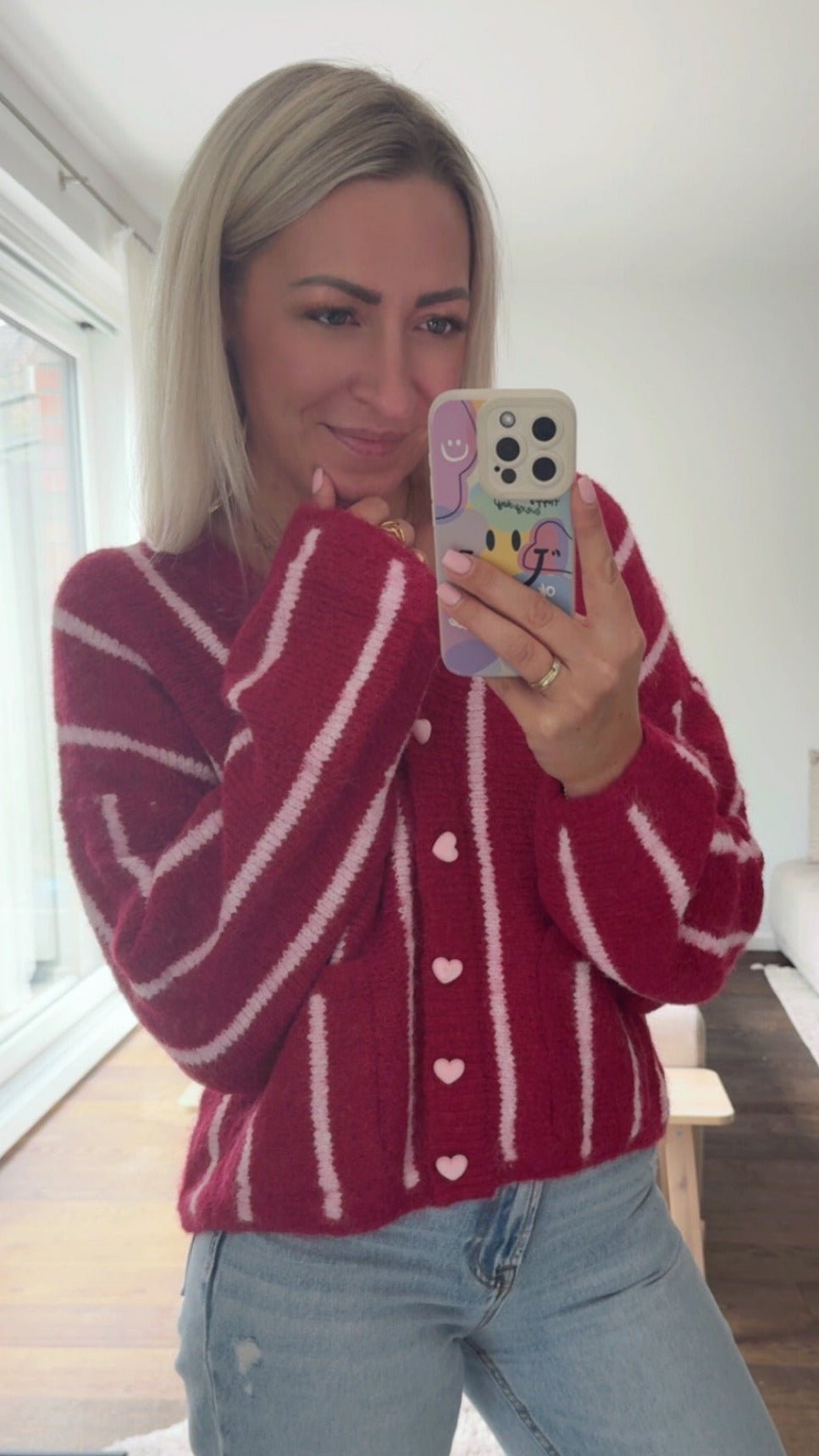 Cozy Heart Knit Cardigan - Anmolino