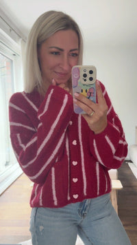 Cozy Heart Knit Cardigan - Anmolino