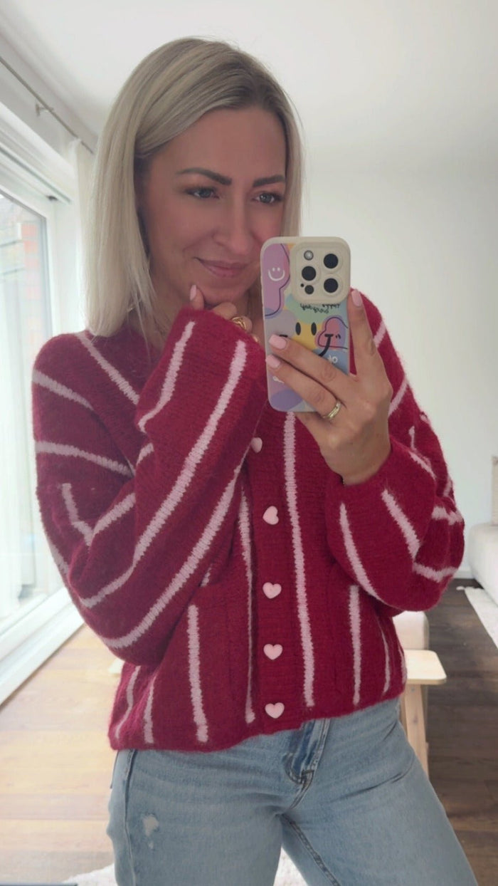 Cozy Heart Knit Cardigan - Anmolino