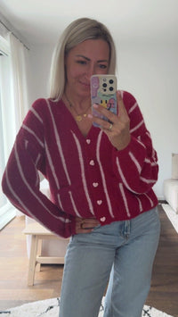 Cozy Heart Knit Cardigan - Anmolino