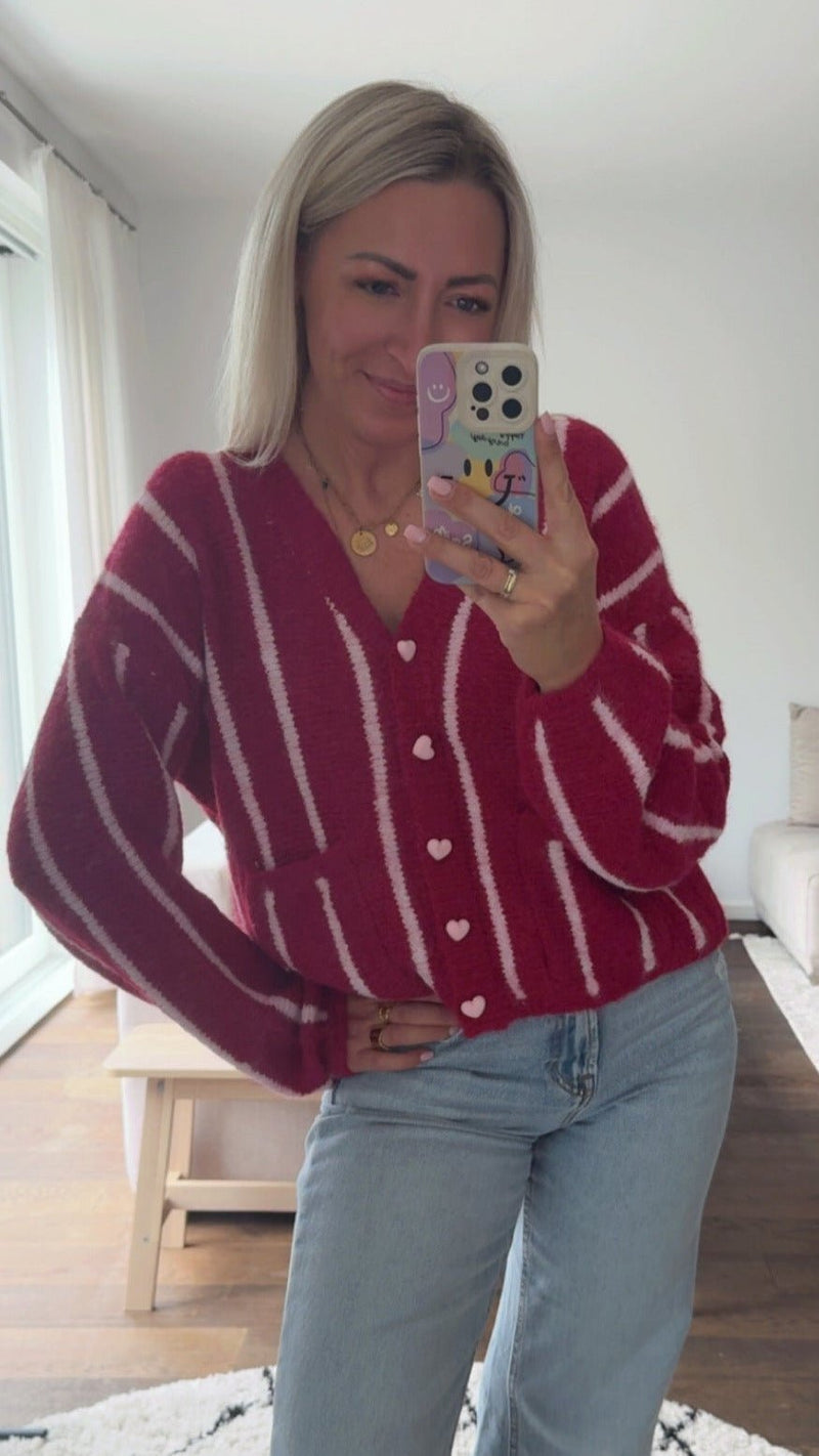 Cozy Heart Knit Cardigan - Anmolino