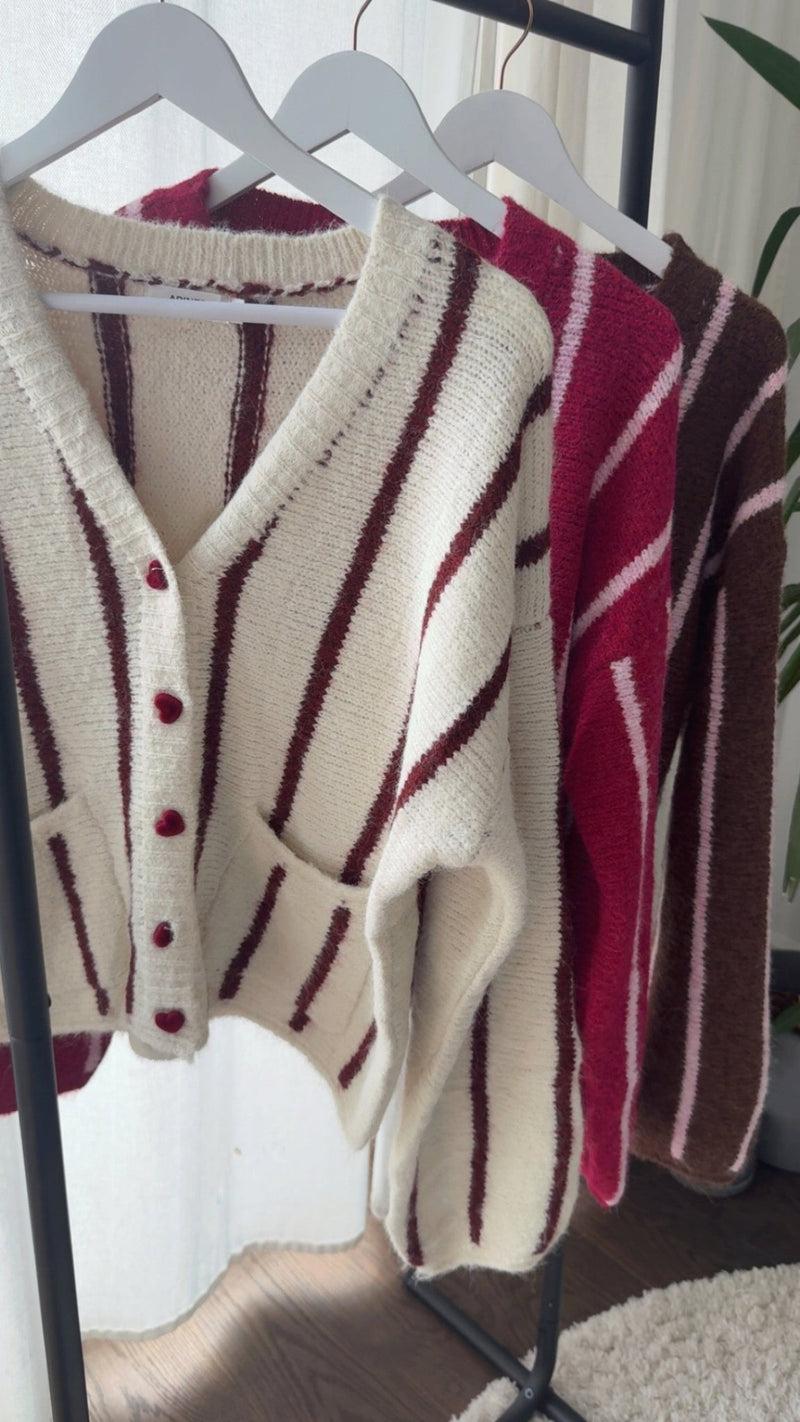 Cozy Heart Knit Cardigan - Anmolino
