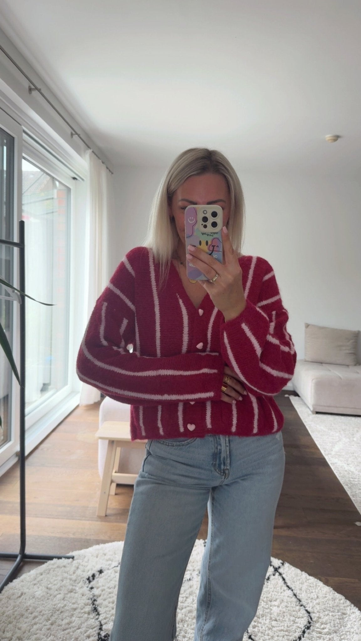 Cozy Heart Knit Cardigan - Anmolino