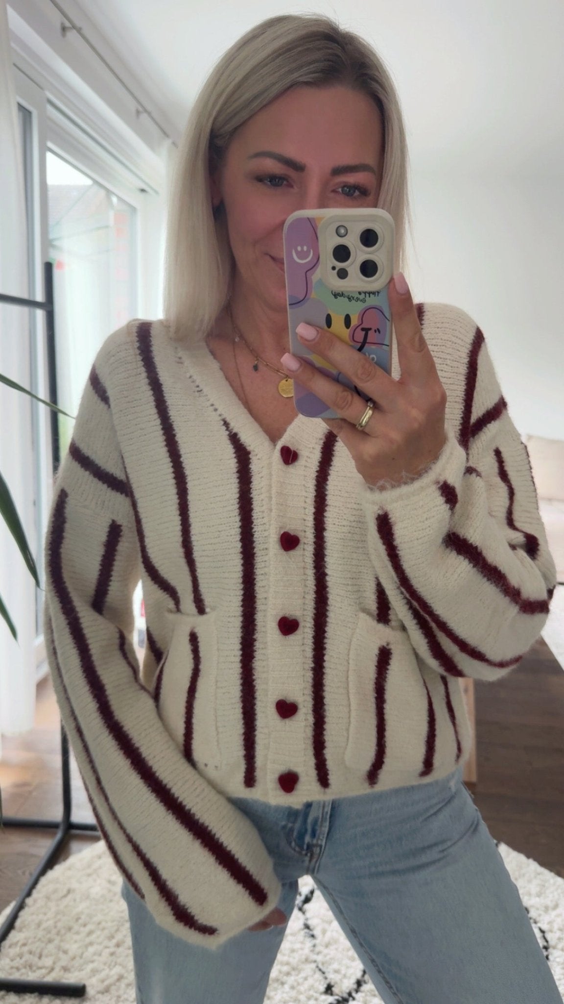 Cozy Heart Knit Cardigan - Anmolino