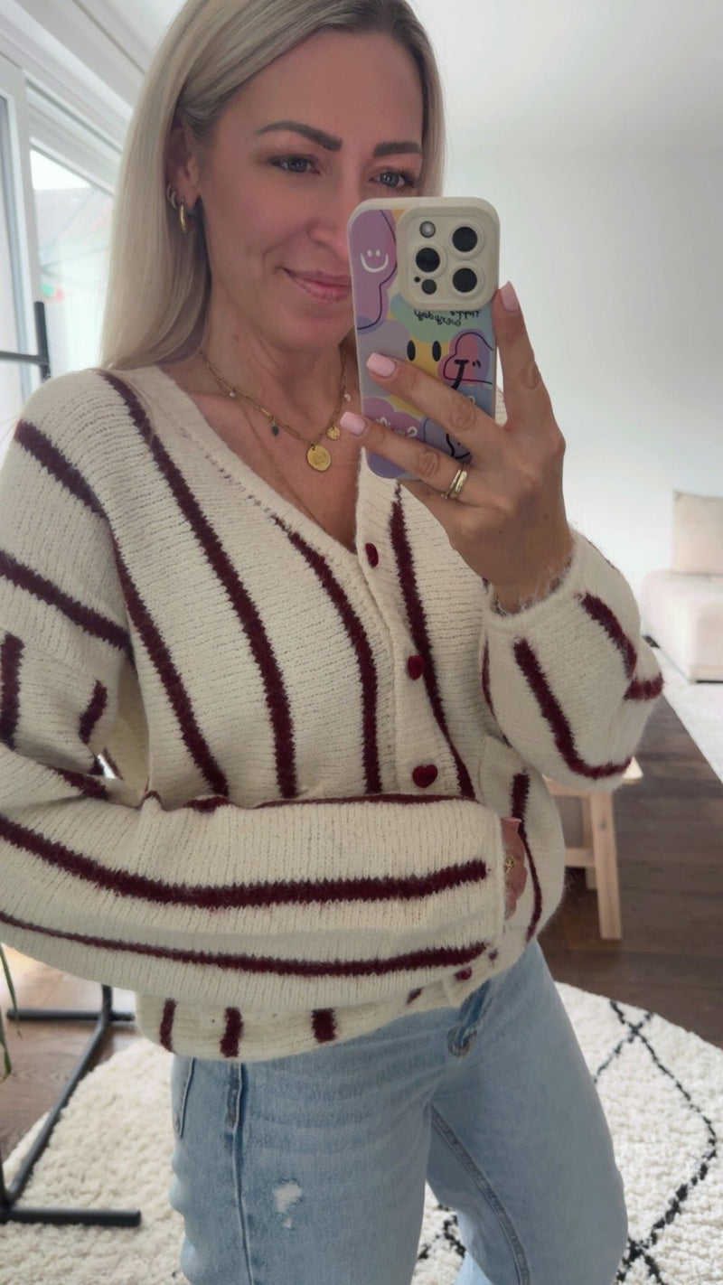 Cozy Heart Knit Cardigan - Anmolino