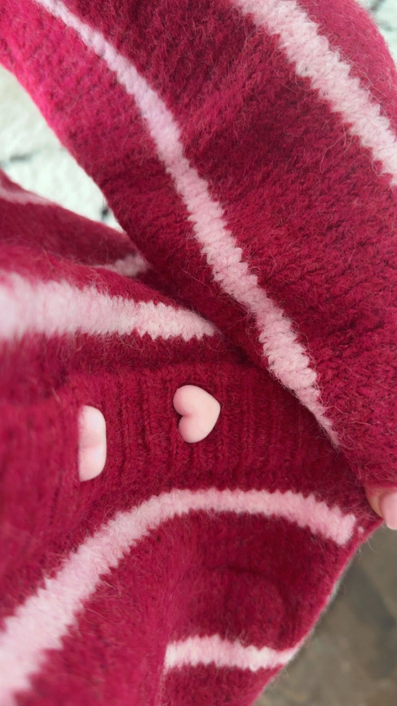 Cozy Heart Knit Cardigan - Anmolino