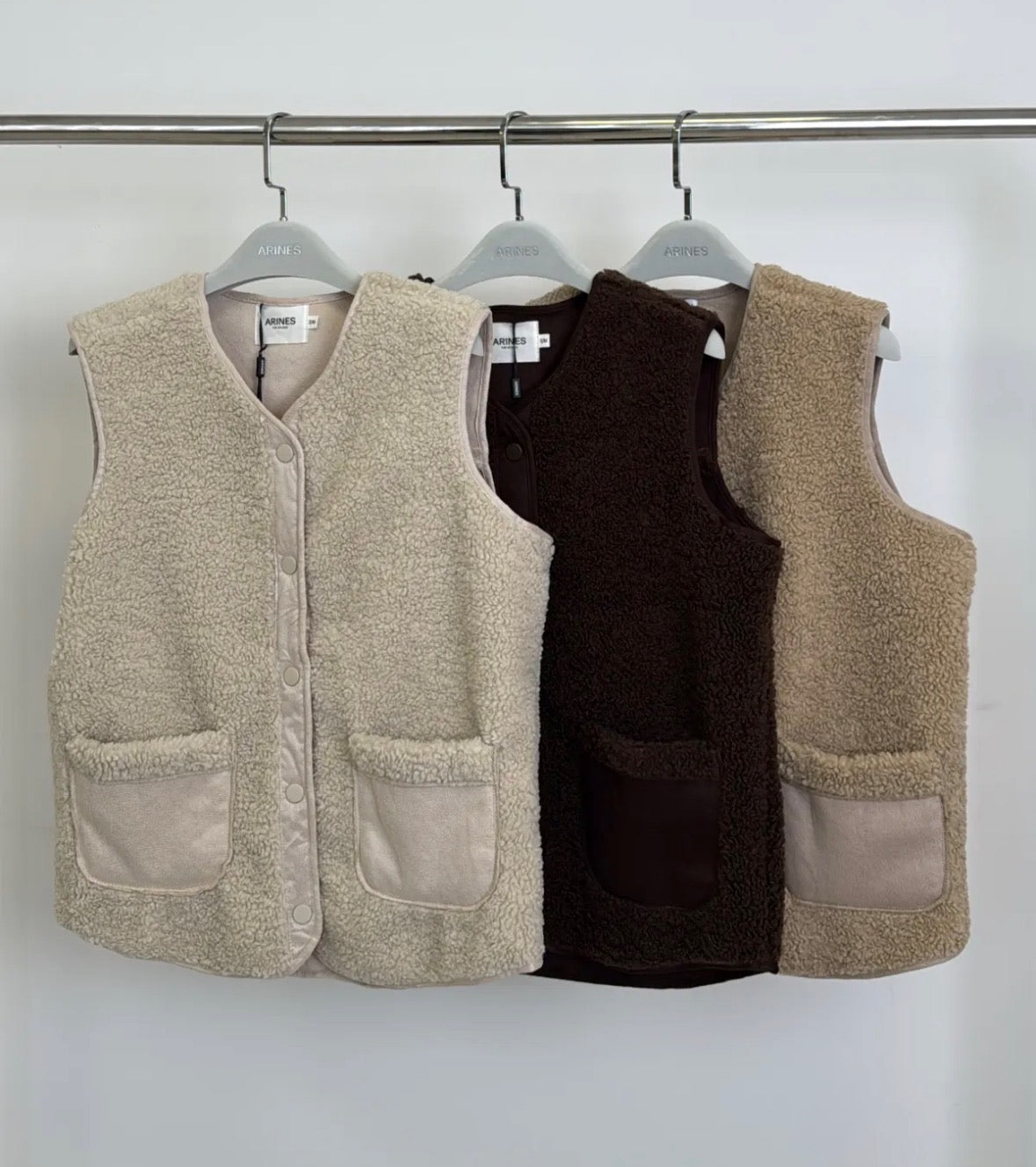 Cozy Teddy Button Vest - Anmolino