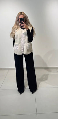 Cozy Teddy Button Vest - Anmolino