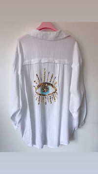 Musselin Bluse “Golden Eye” - Anmolino