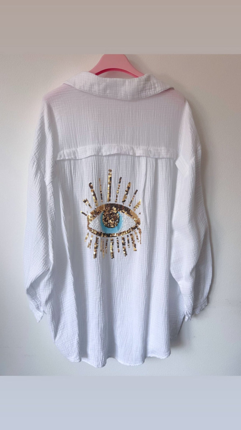 Musselin Bluse “Golden Eye” - Anmolino