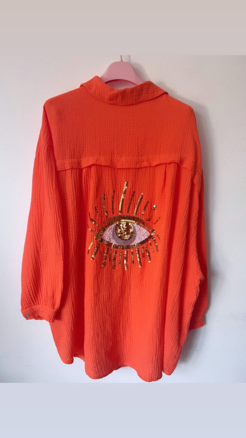 Musselin Bluse “Golden Eye” - Anmolino