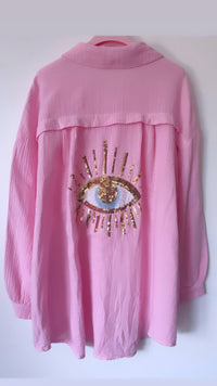 Musselin Bluse “Golden Eye” - Anmolino