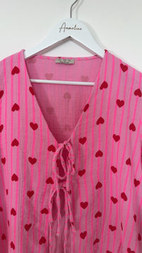 MUSSELIN BLUSE HERZ - Anmolino