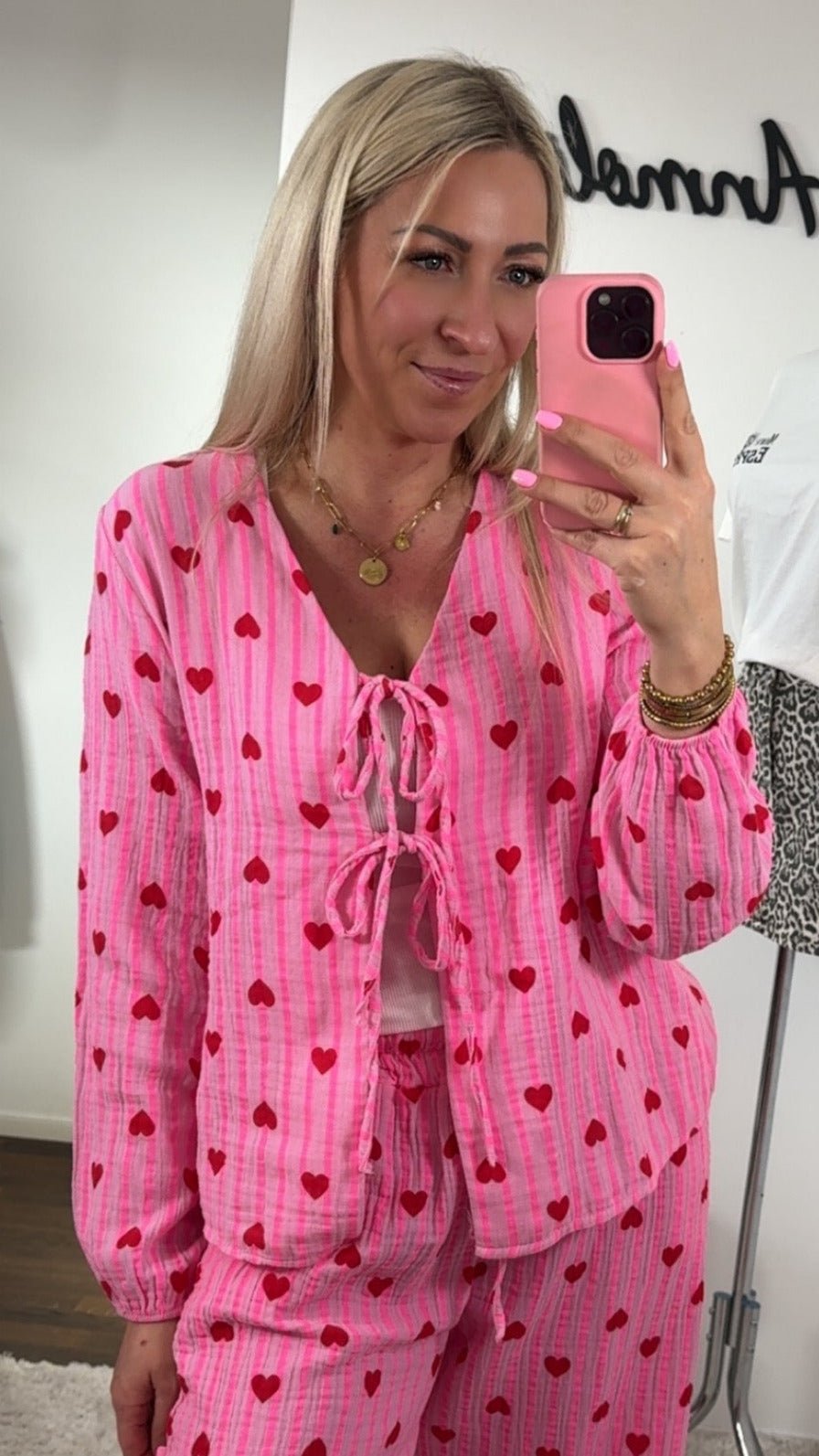 MUSSELIN BLUSE HERZ - Anmolino