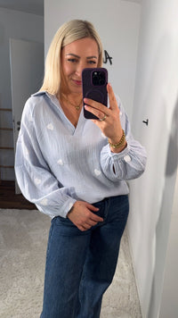 MUSSELIN BLUSE HERZCHEN - Anmolino