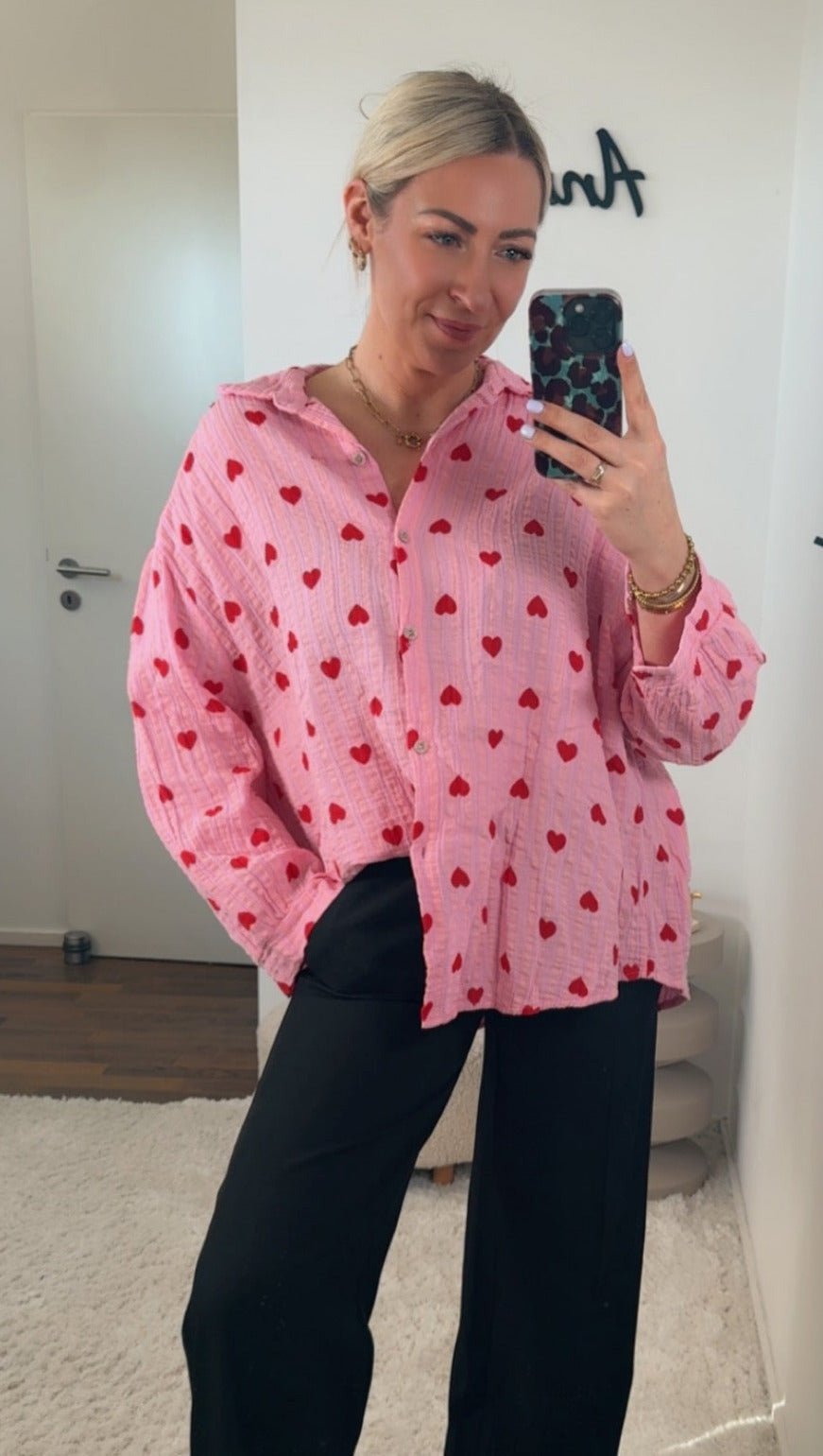 MUSSELIN BLUSE HERZEN - Anmolino