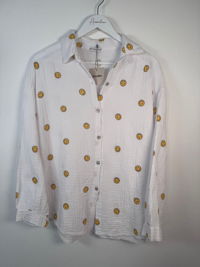 MUSSELIN BLUSE SMILE - Anmolino