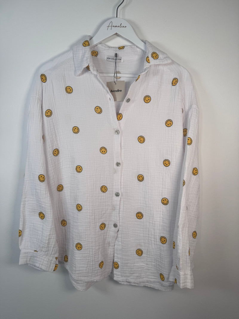 MUSSELIN BLUSE SMILE - Anmolino