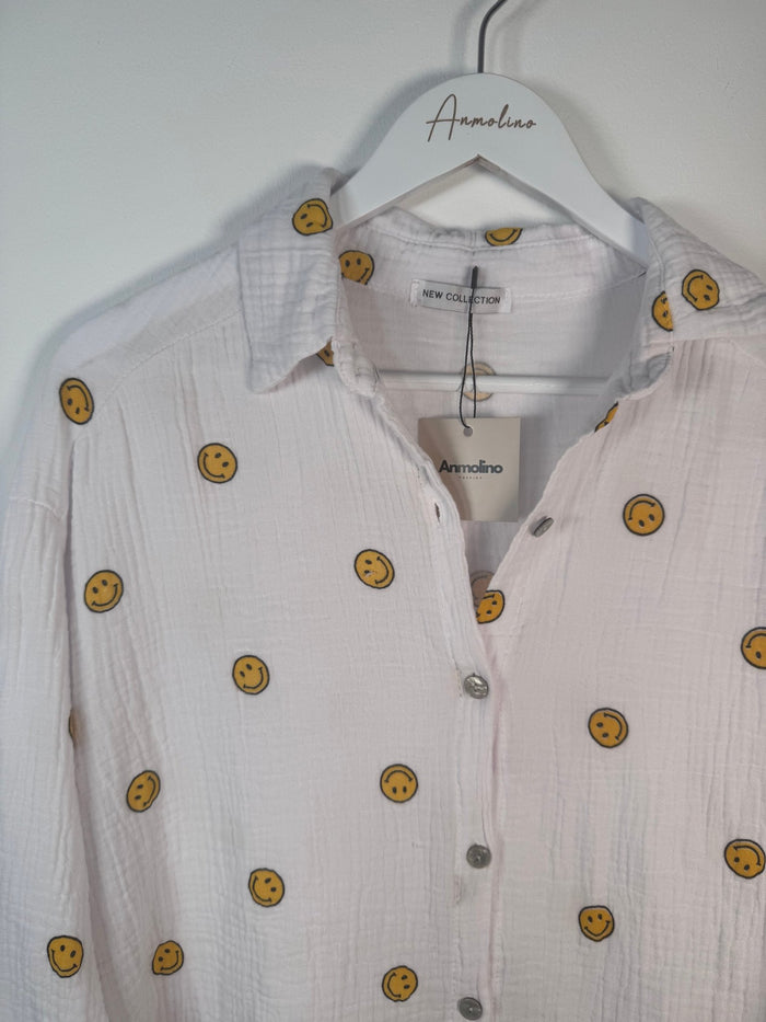 MUSSELIN BLUSE SMILE - Anmolino