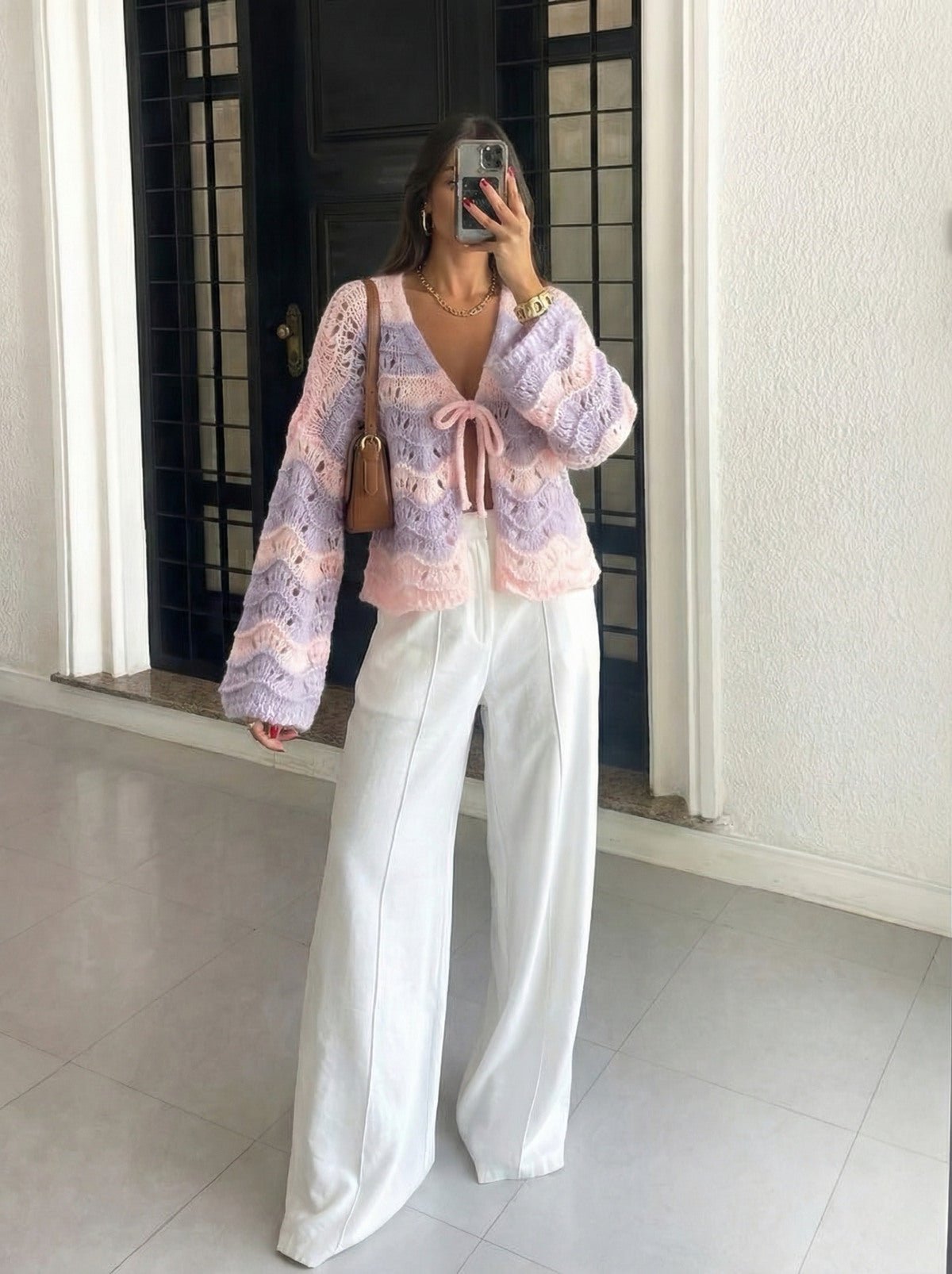 Pastel Ajour Cardigan - Anmolino