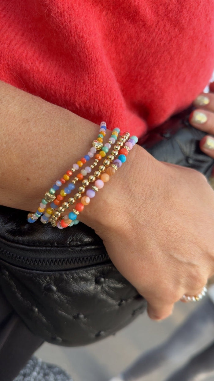 PERLEN - ARMBAND ELASTISCH 4er Set - Anmolino