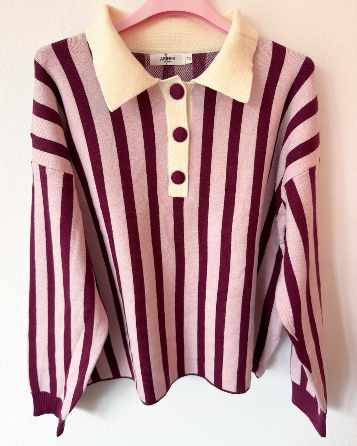 Retro Stripe Polo Knit - Anmolino