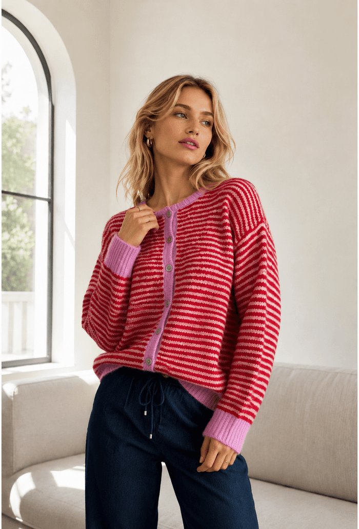 Siena Stripe Cardigan - Anmolino
