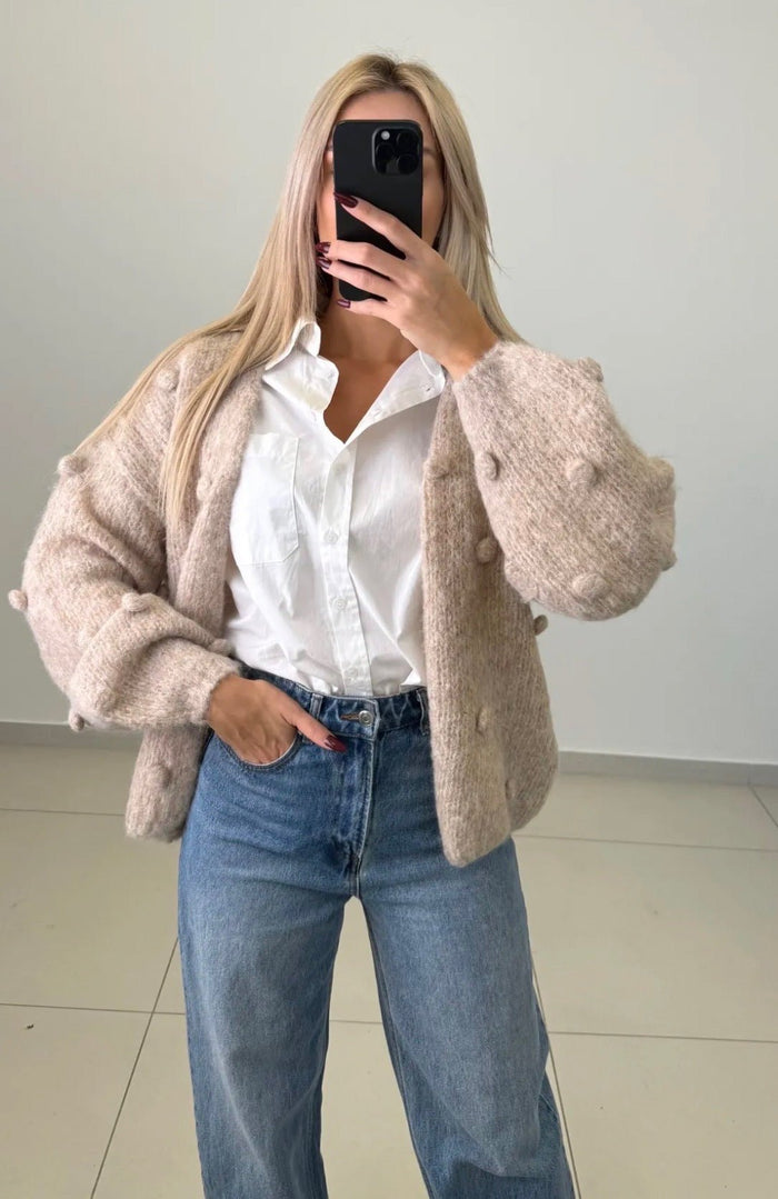 Soft Dot Cozy Cardigan - Anmolino