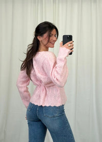 Soft Knit Cardigan mit Taillenschnürung - Anmolino