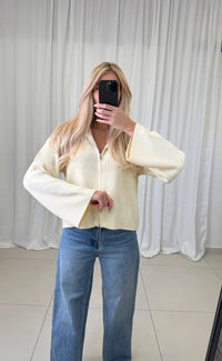 Soft Zip Knit Cardigan - Anmolino