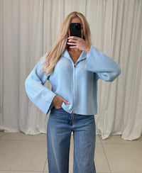 Soft Zip Knit Cardigan - Anmolino