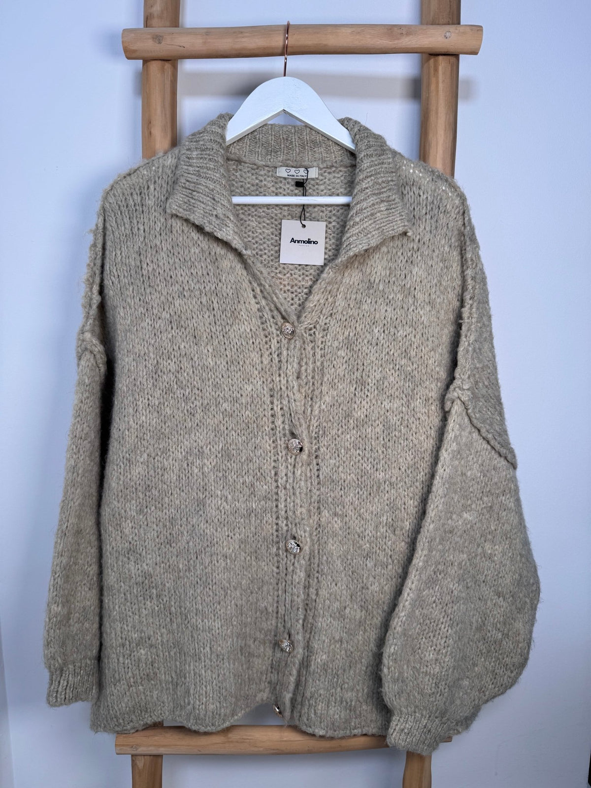 STRICK - CARDIGAN CLARA BEIGE - Anmolino