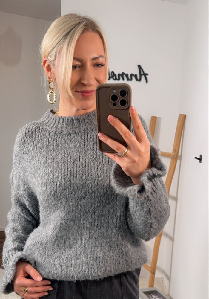STRICKPULLOVER RÜSCHENÄRMEL KIM - Anmolino