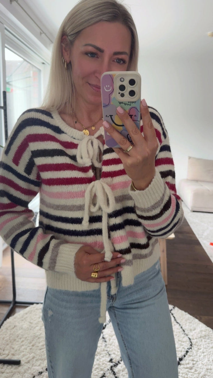 Stripe Bow Knit - Anmolino