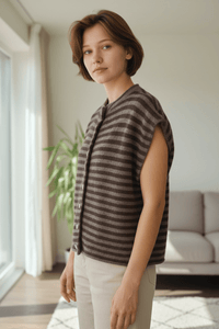 Stripe Knit Vest - Anmolino